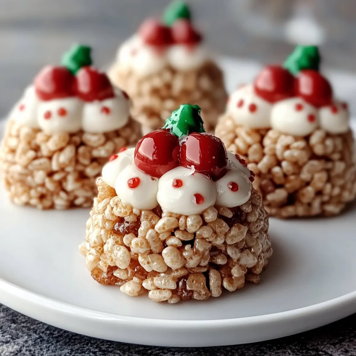 No-Bake Rice Krispie Christmas Puddings
