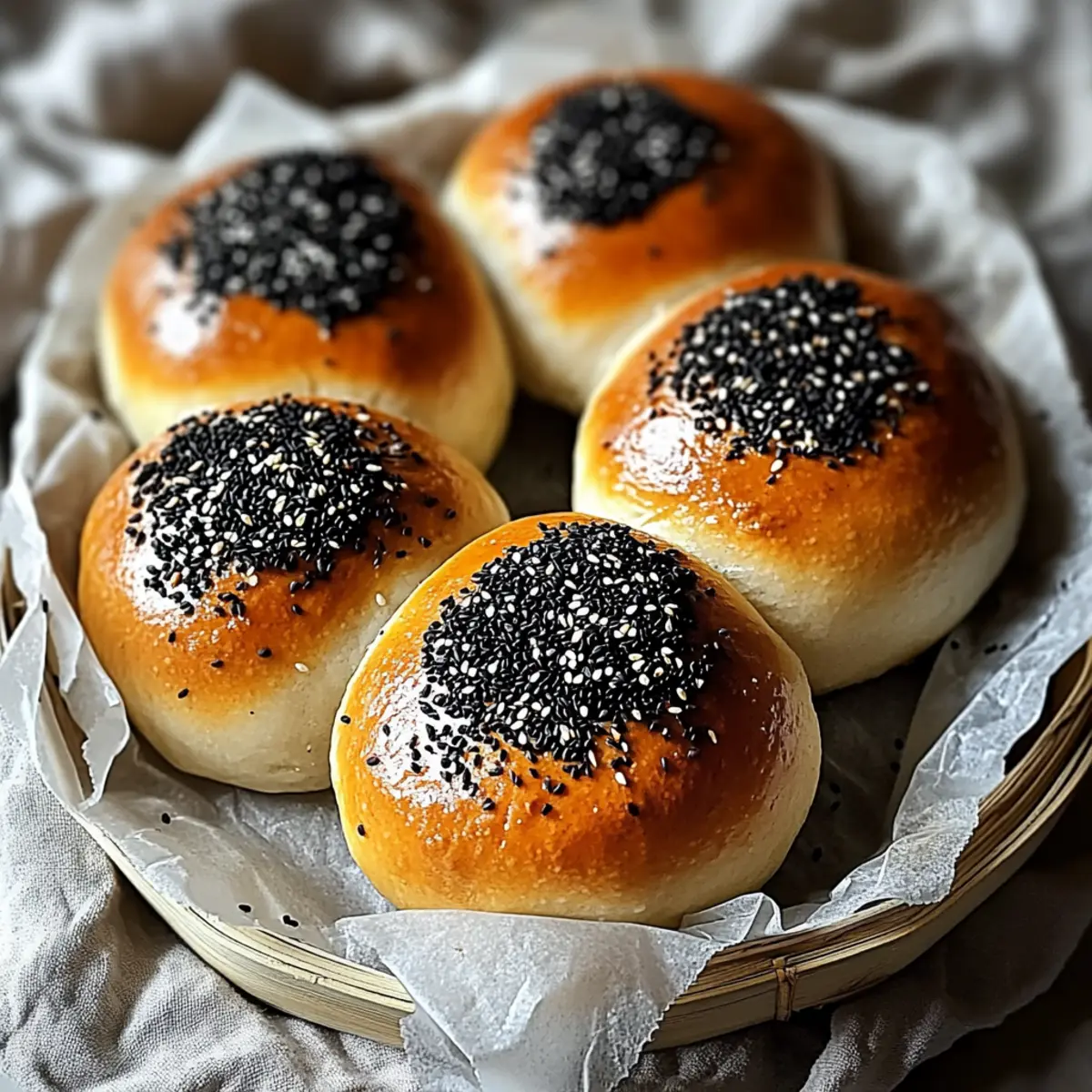 Irresistible Black Sesame and Cardamom No-Knead Milk Buns