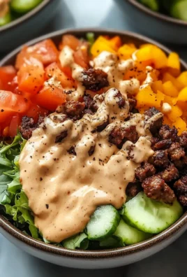 Ultimate Fully Loaded Burger Bowl with Creamy Special Sauce