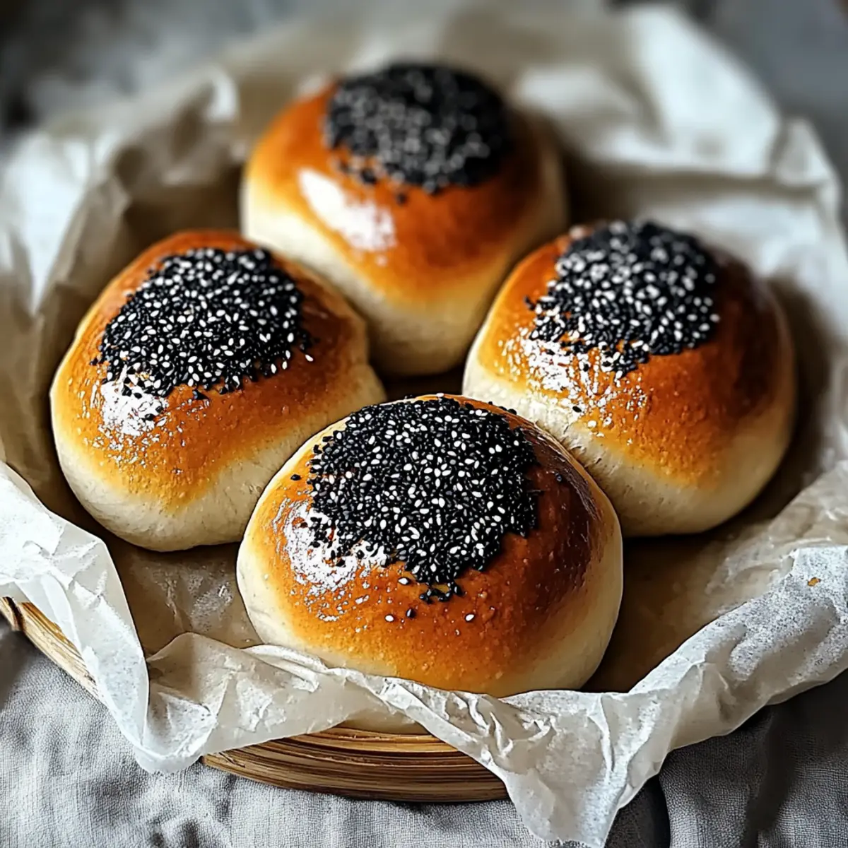 Irresistible Black Sesame and Cardamom No-Knead Milk Buns