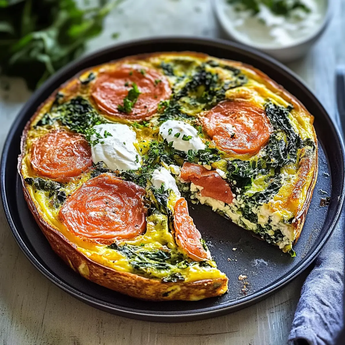Delicious Cottage Cheese Frittata with Kale and Salmon Magic