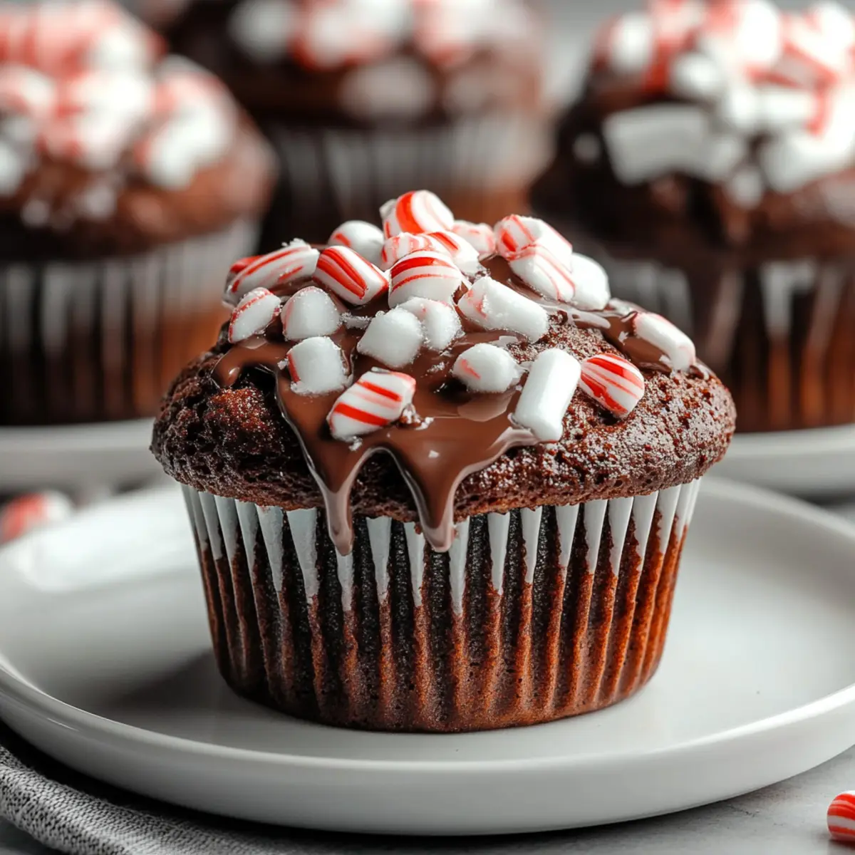 Peppermint Hot Chocolate Muffins