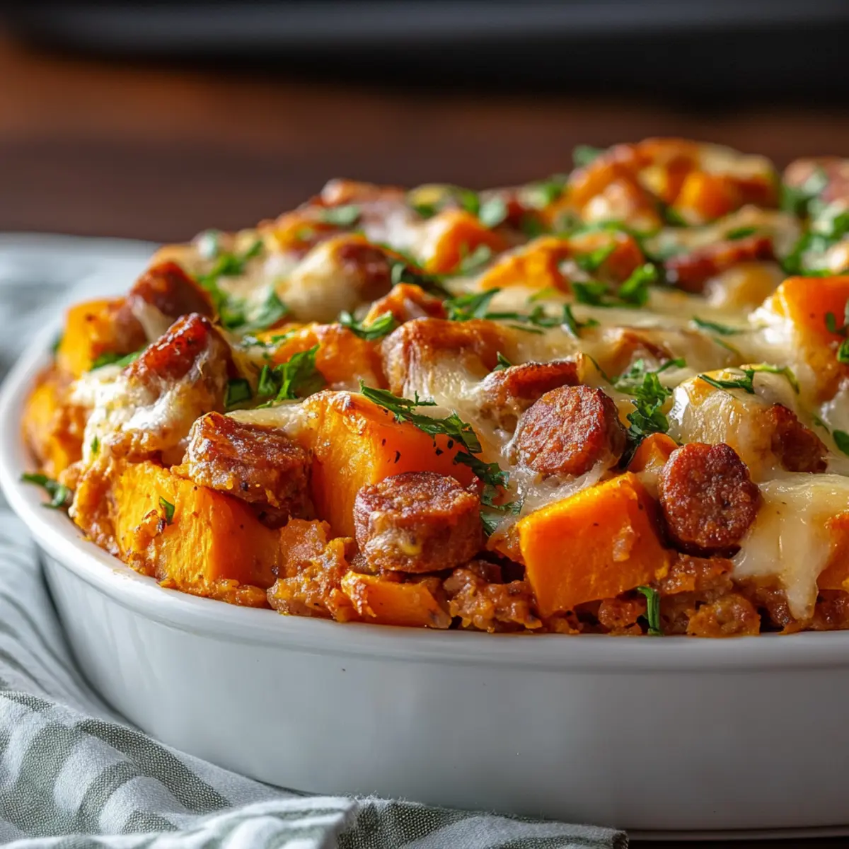 Sweet Potato and Sausage Casserole
