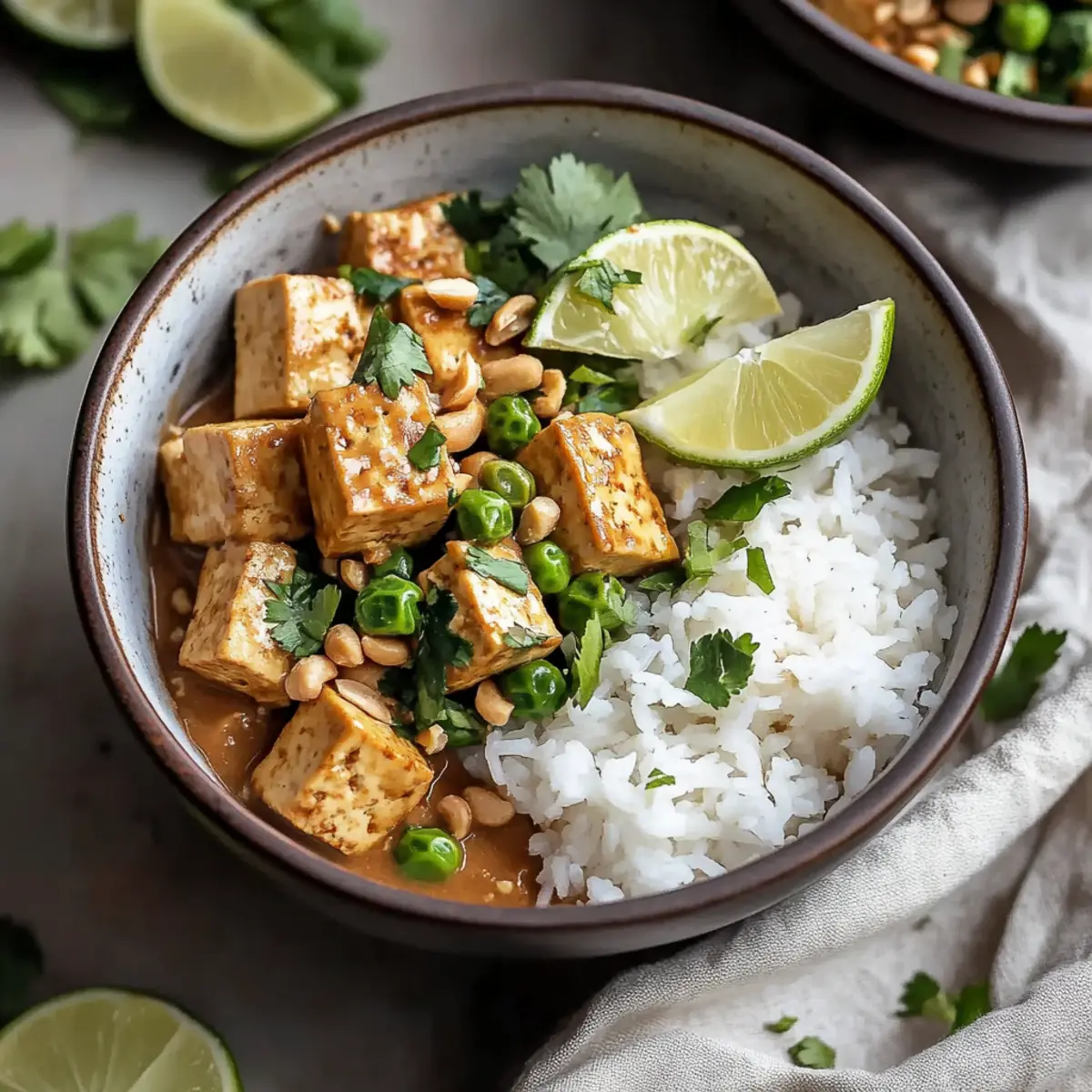 Savory Peanut Tofu with Coconut Rice for Cozy Nights