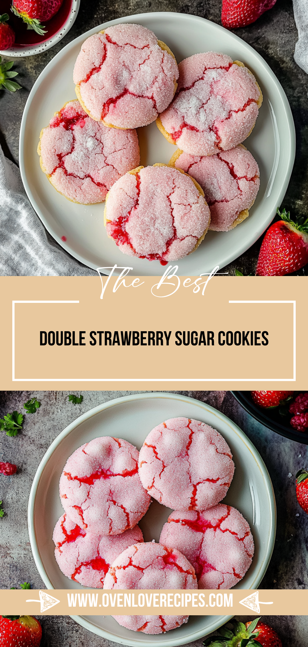 Double Strawberry Sugar Cookies