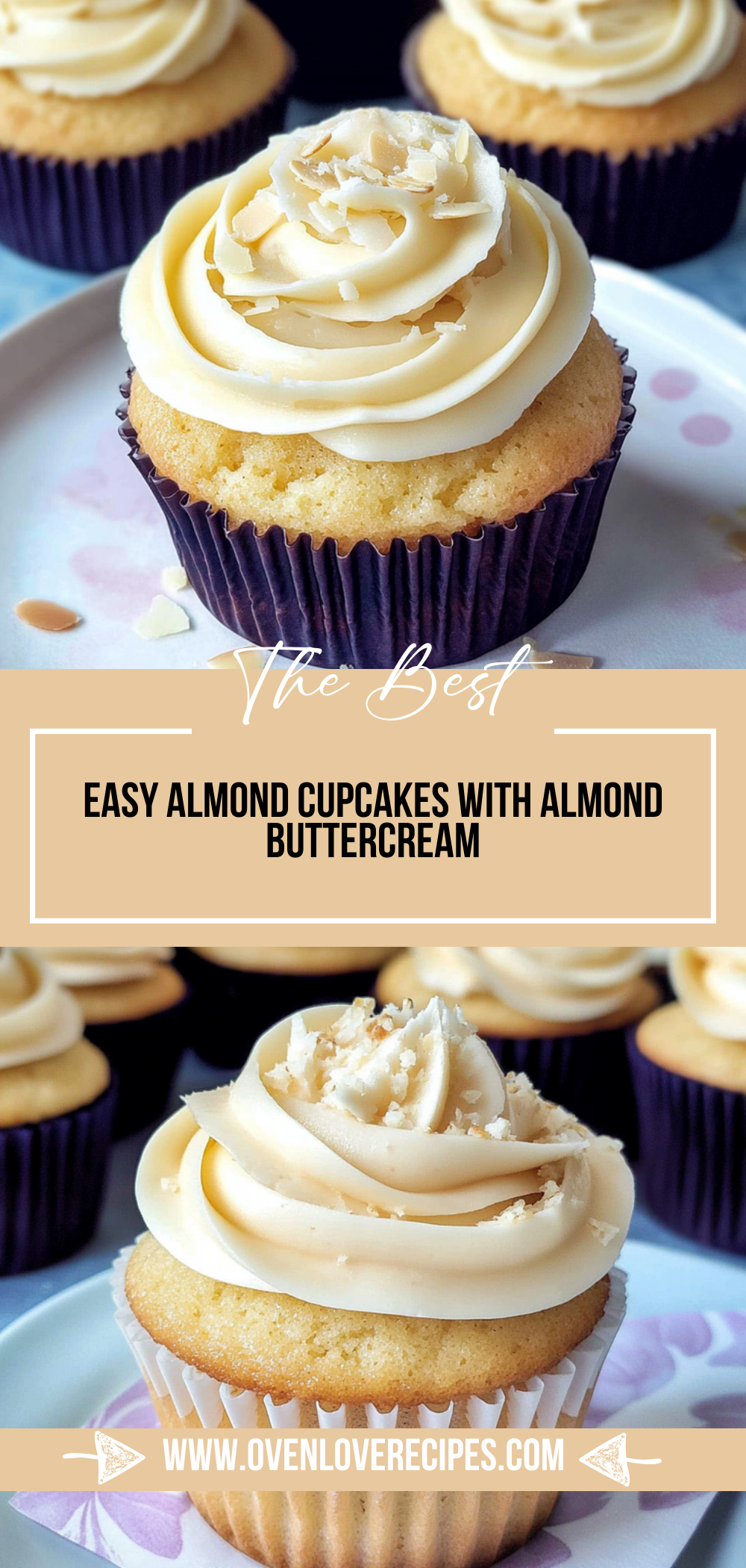 Easy Almond Cupcakes (With Almond Buttercream)