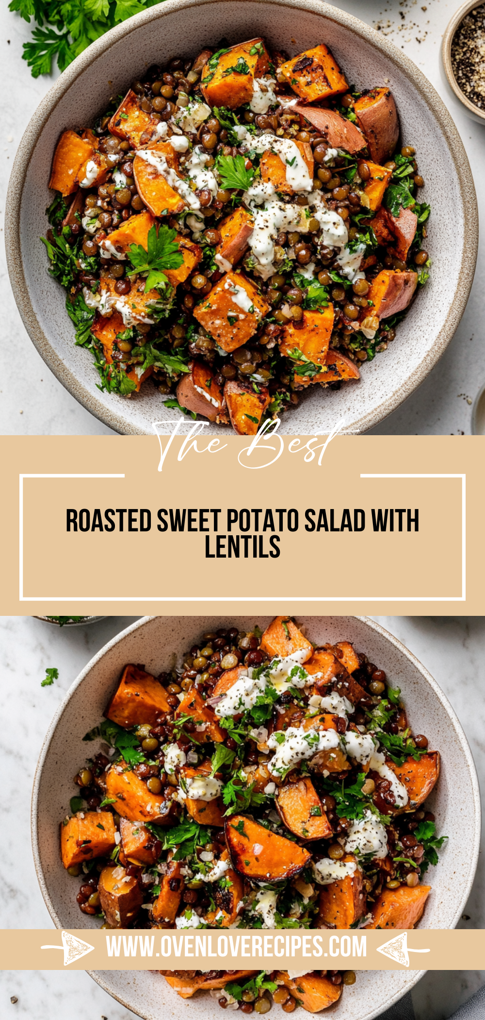 Roasted Sweet Potato Salad with Lentils