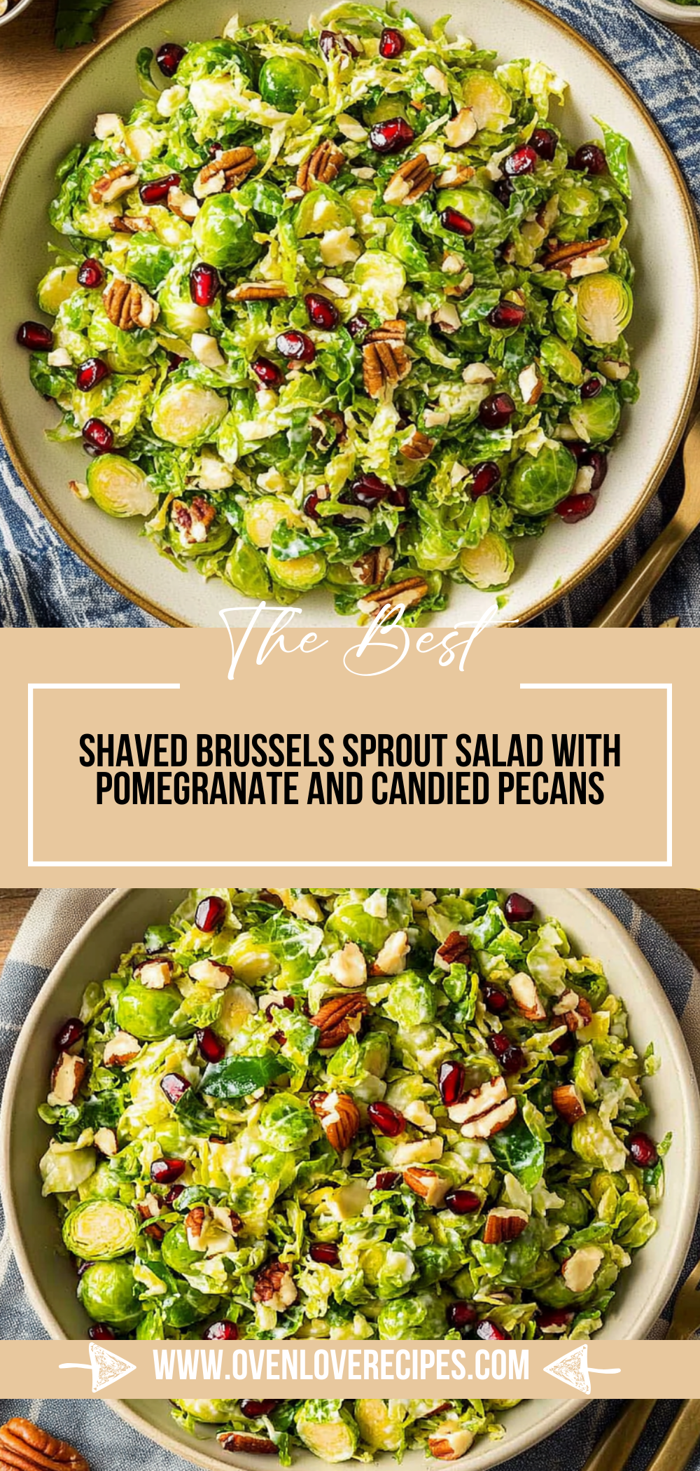 Shaved Brussels Sprout Salad with Pomegranate and Candied Pecans