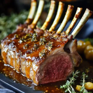 Mouthwatering Roast Rack of Lamb with Apricot Mustard Glaze
