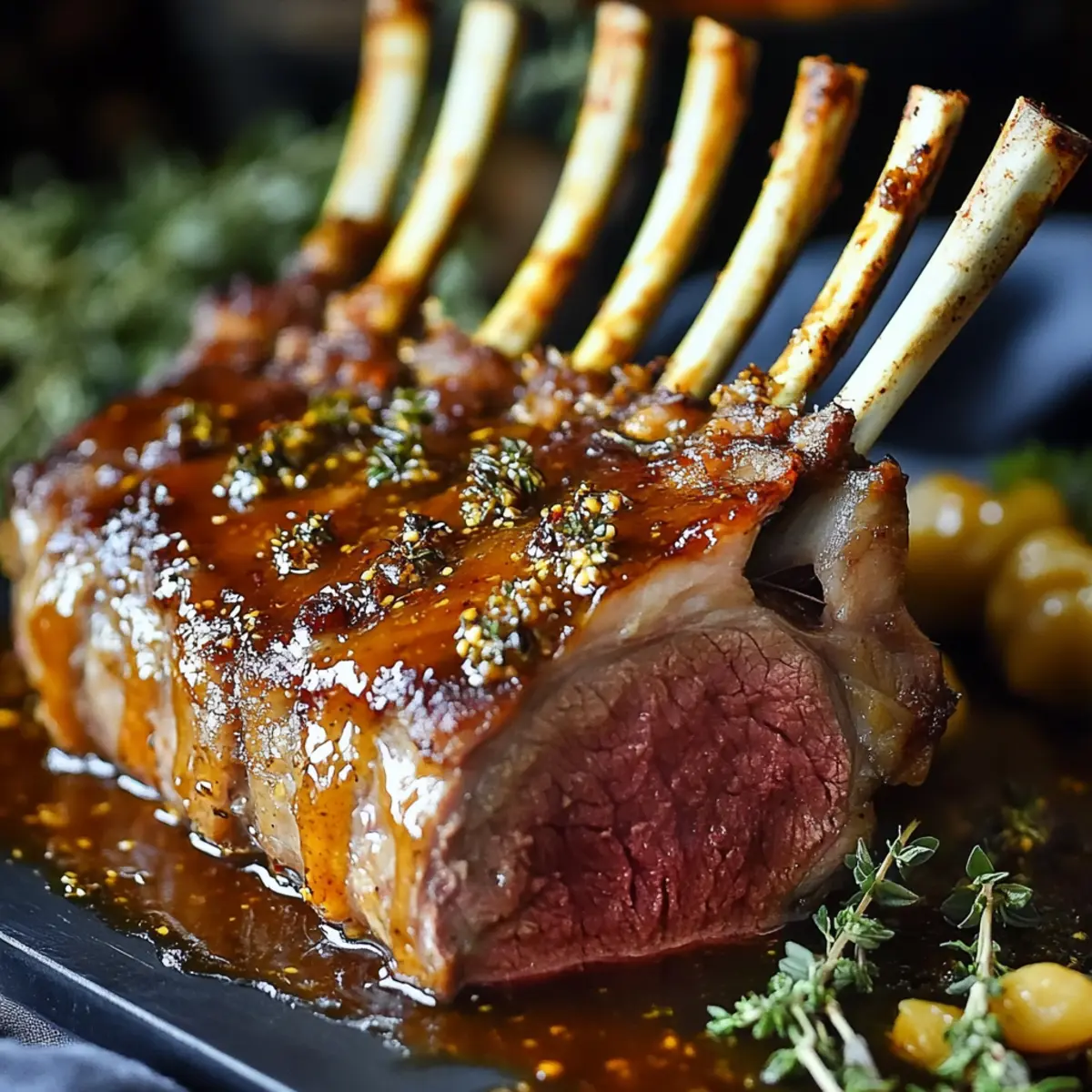 Mouthwatering Roast Rack of Lamb with Apricot Mustard Glaze