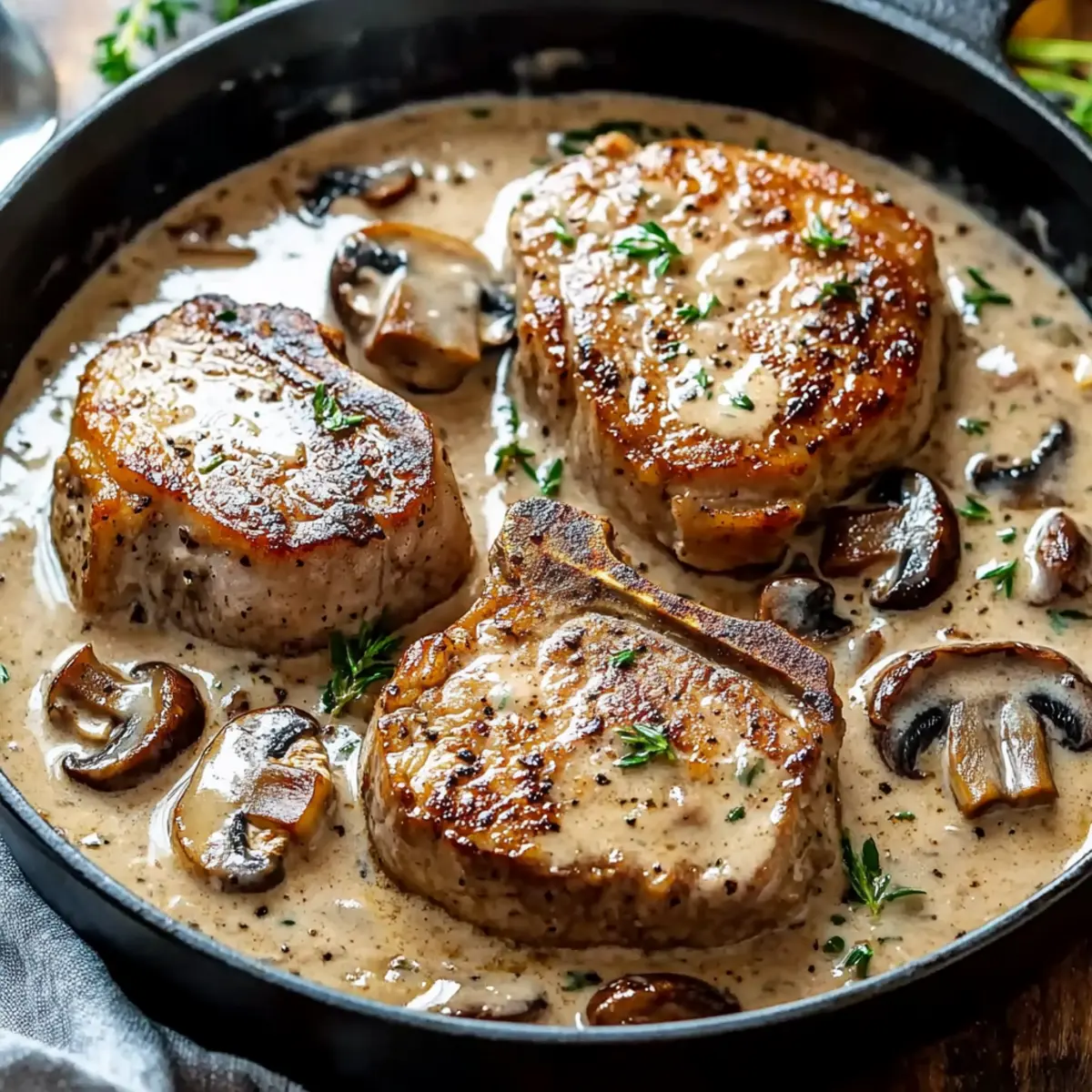 Delicious Creamy Mushroom Pork Chops Ready in 20 Minutes