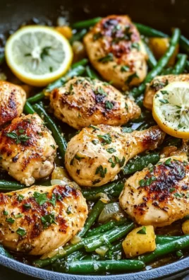 Lemon Garlic Butter Chicken and Green Beans Skillet Delight